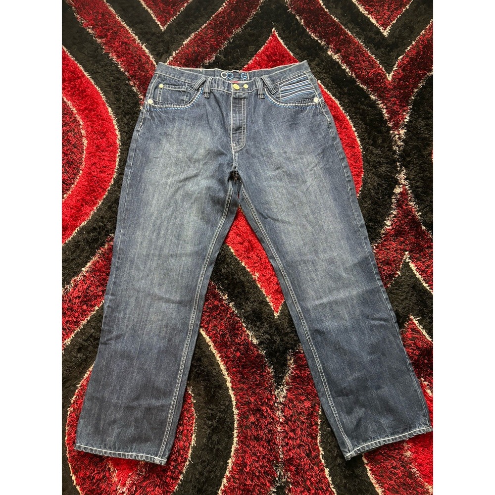 VTG Coogi Heritage Jeans Australia Denim Embroidered Script Baggy Hip Hop 42x35 - Picture 2 of 9